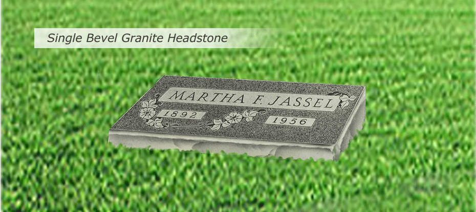 Single Bevel Granite Headstone